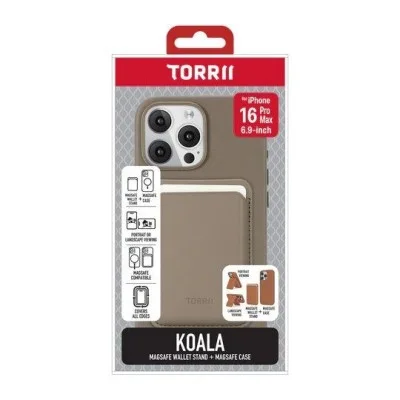 Cover Iphone 16 Pro Max Magsafe Case + Wallet Stand Torrii Koala - Gray